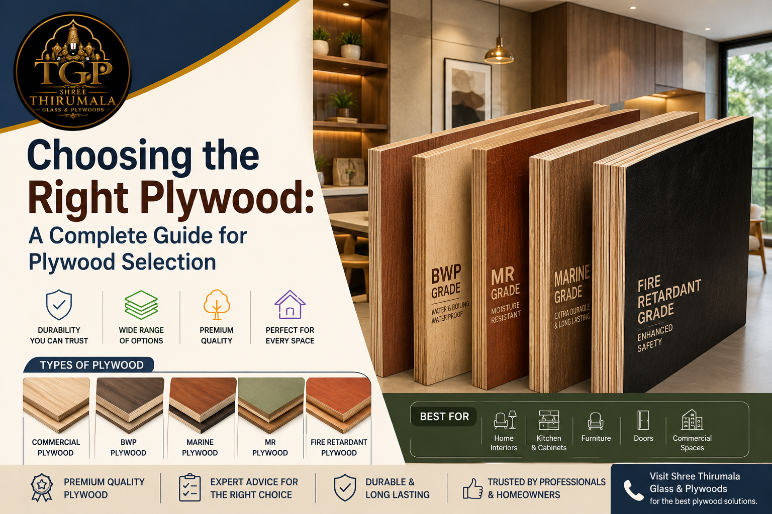 Choosing the Right Plywood complete guide by Shree Thirumala Glass and Plywoods
