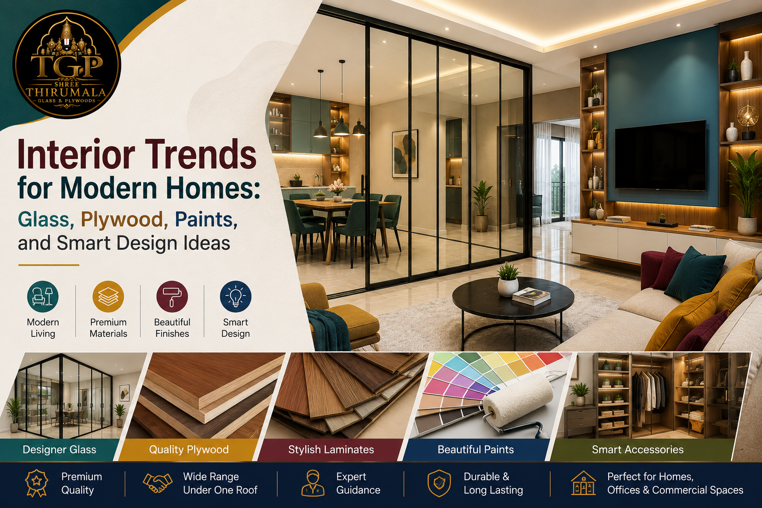 Interior Trends for Modern Homes by Shree Thirumala Glass and Plywoods